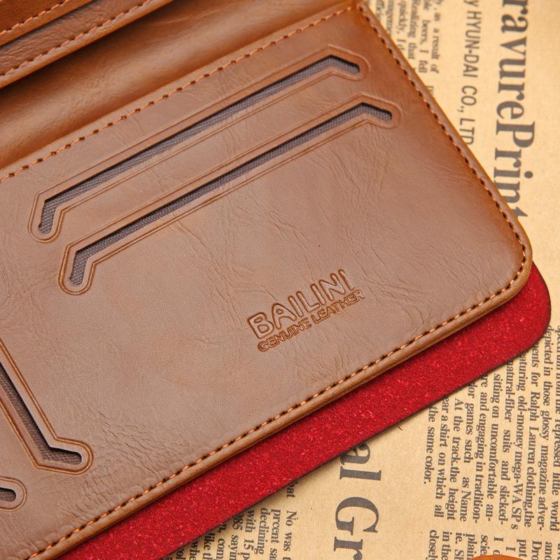 HUMERPAUL Мужской кошелек с несколькими слотами для карт Тонкий кошелек большой емкости — фото 7