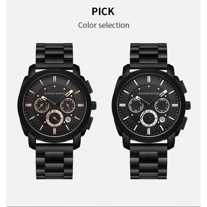 New Fashion Multifunctional Chronograph Waterproof Quartz Watch Three Eyes Sports Watch Calendar Watch