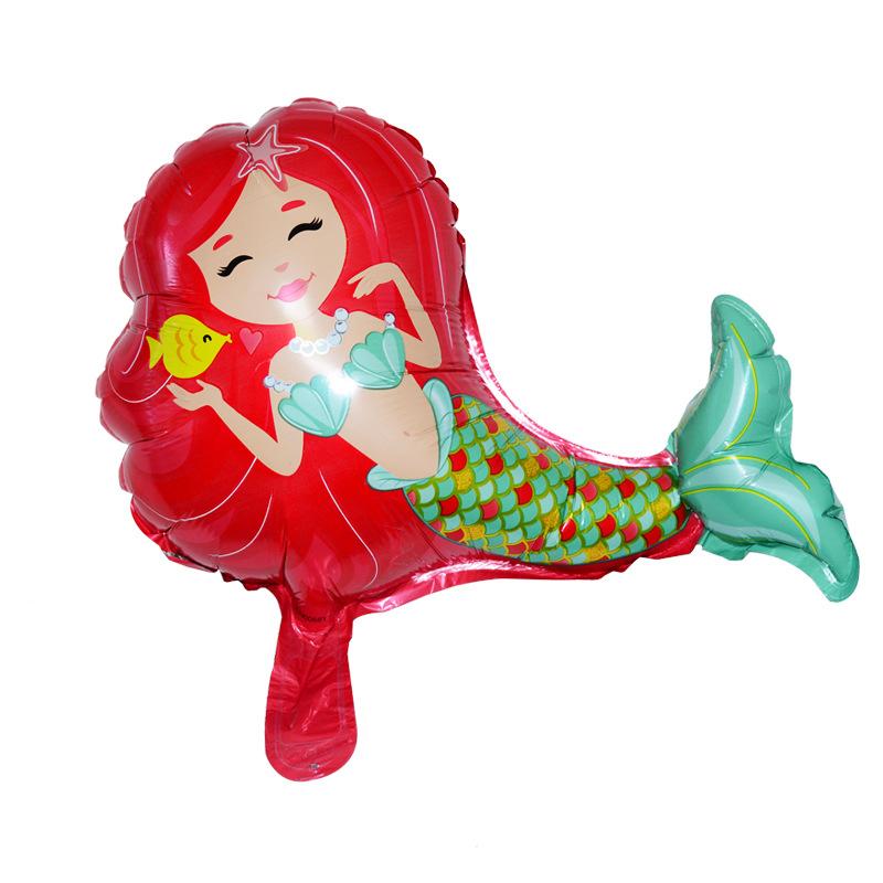 Special-Shaped Mermaid Balloon Birthday Party Decoration Balloon Fish Tail Shell Modeling Aluminum Film Ocean Fairy Tale