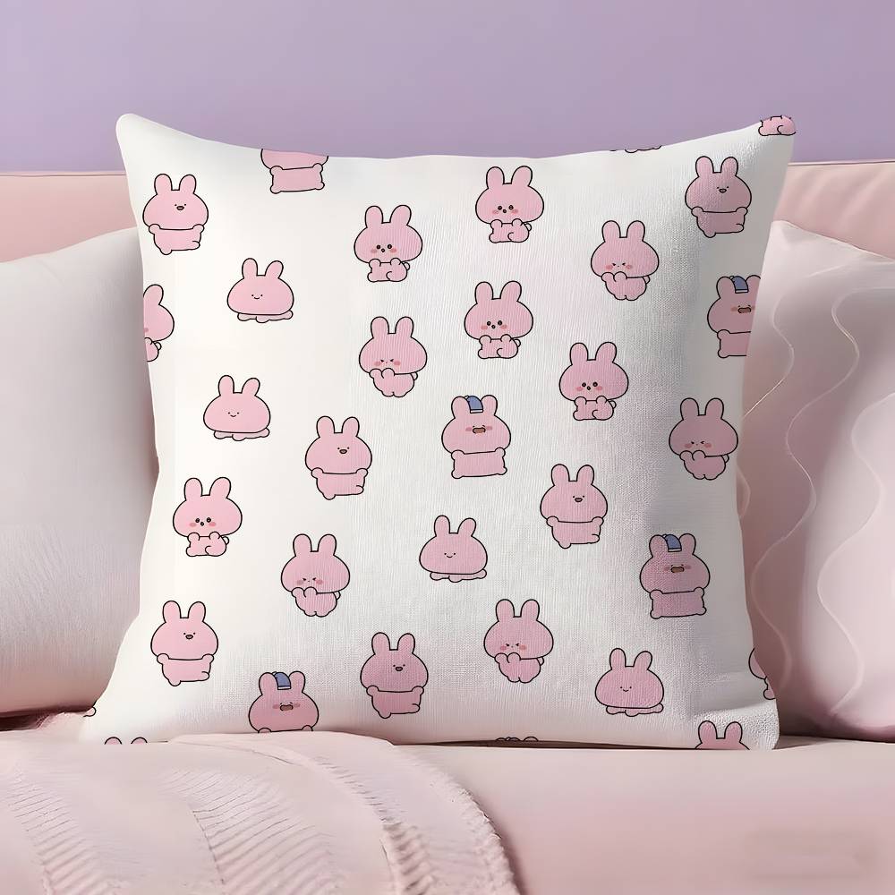 Cartoon A-Asamimichan Cute Bunny Pillow Case Ultra Soft Skin Friendly Fabric Cloud Like Comfort & Concealed Zipper