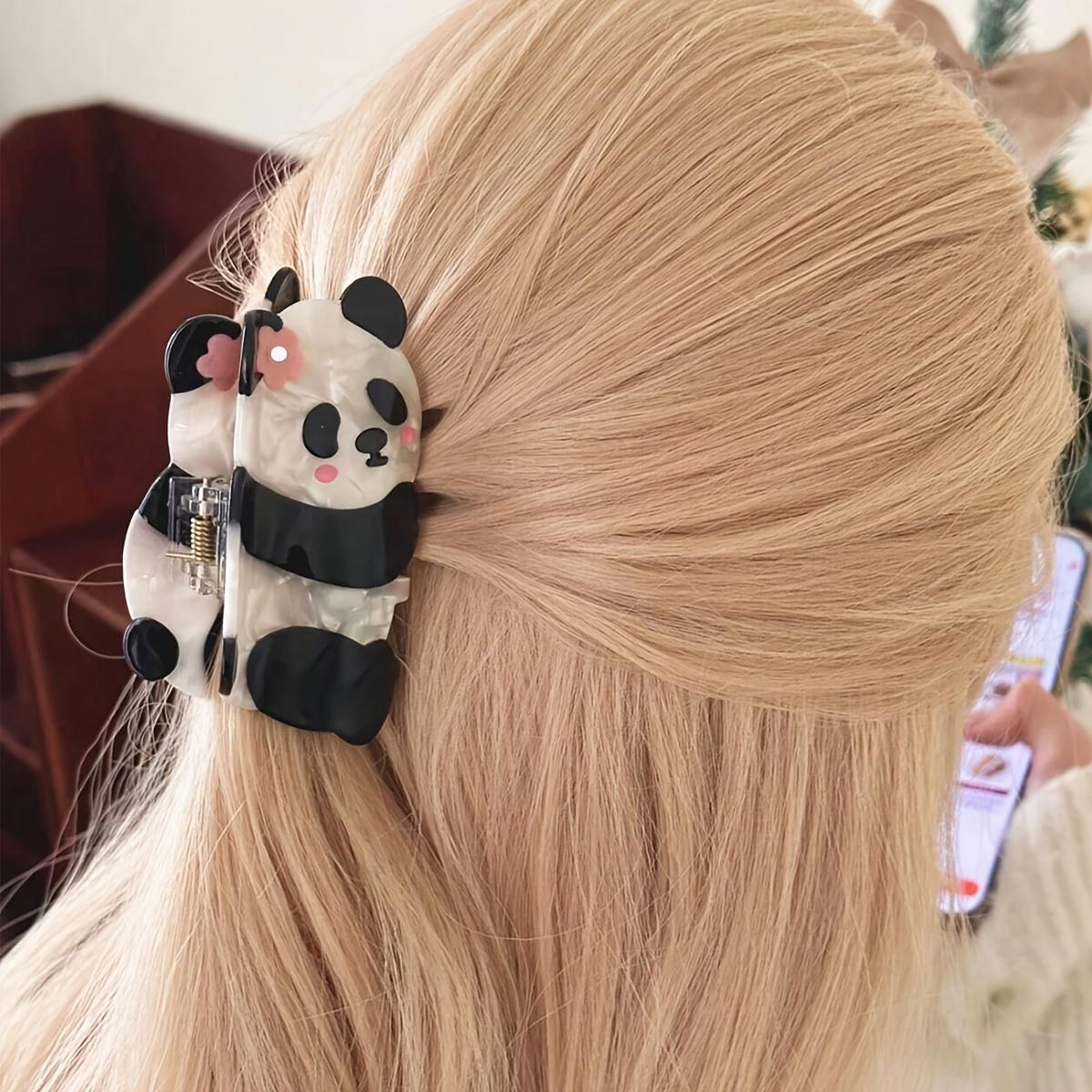 

Cute Panda Animal Hair Claw, Panda Flower Flower Cute and Fun Hair Claw for the Back of the Head, Versatile School Hair Accessory