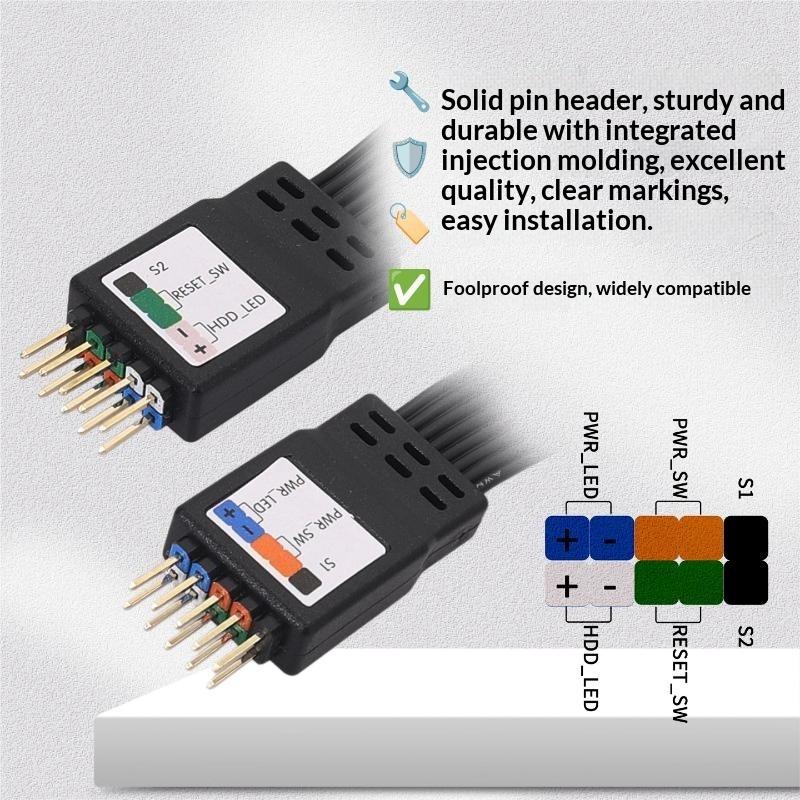 20cm 30cm 50cm 9Pin Header Computer Motherboard Front Extension Cable For PC Motherboard Power Switch Restart Hard Drive