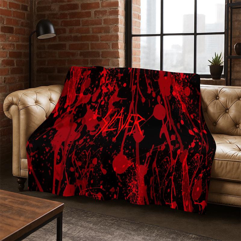 3D Slayer Heavy Metal Rcck Band Sign Flannel Blanket Soft Warm Blanket Throw Blanket for Bedroom Living Room Bed Travel Picnic