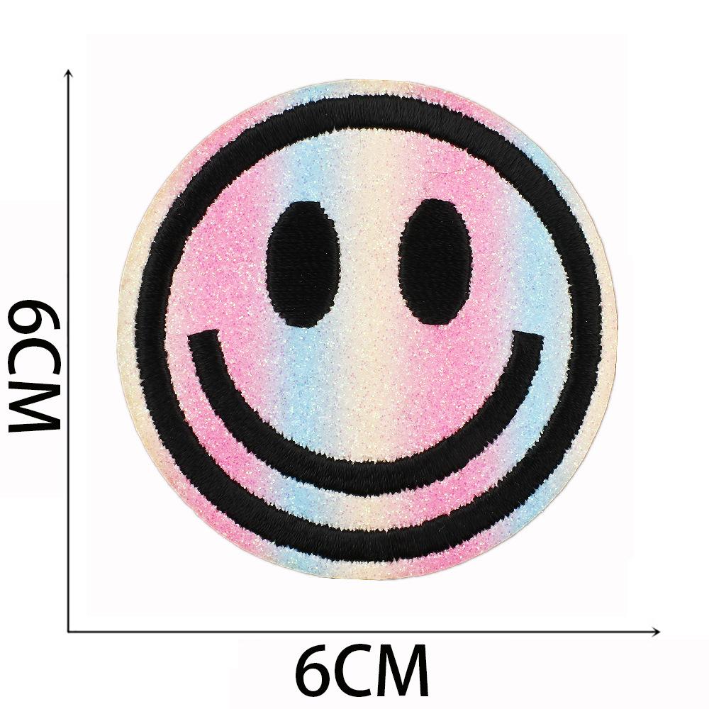 Pink Cheetah Embroidery Cloth Sticker Bag Decoration Rainbow Smiley Face Patch Sticker Butterfly Embroidery Label Mushroom Chapter Ironing