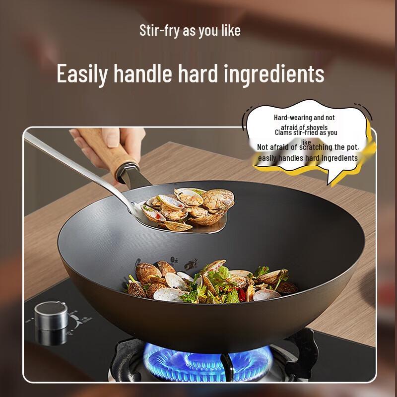 COOKER KING 30cm Uncoated Fine Iron Wok