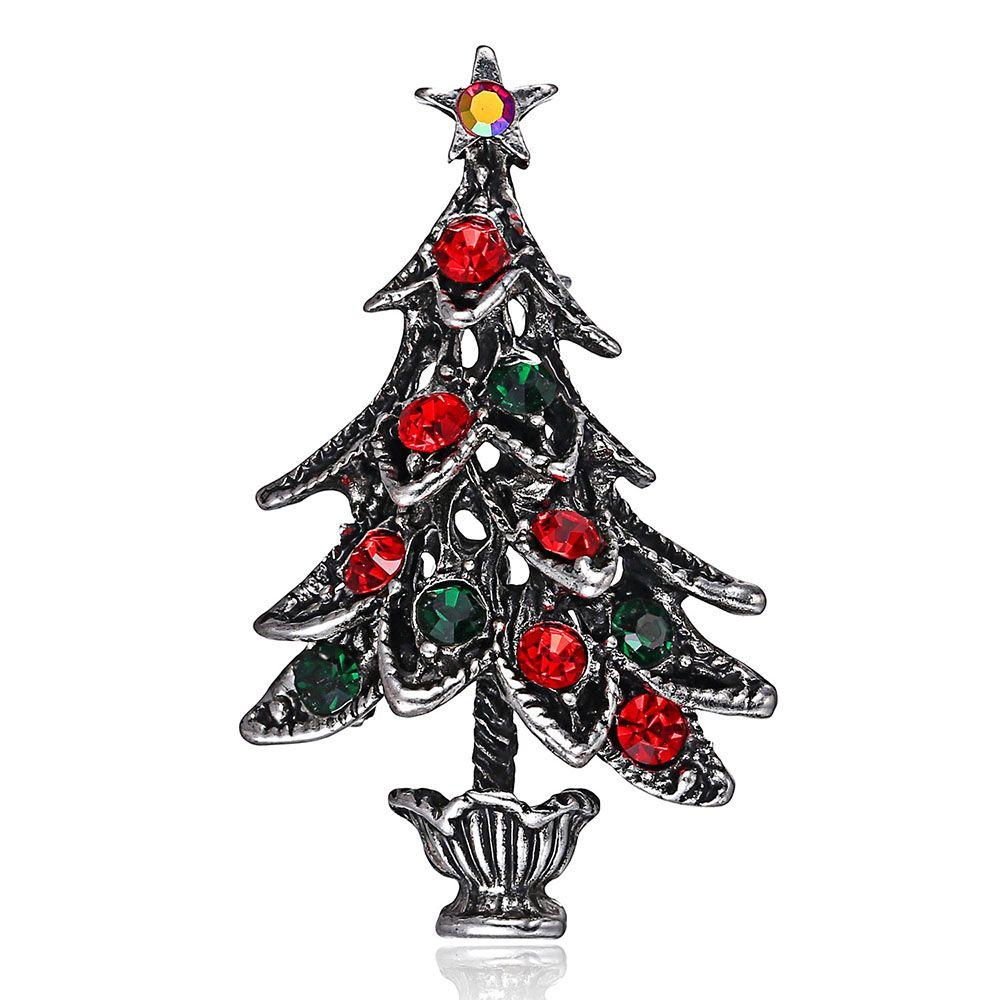 XMAS Small Gift Fashion Decor Accessories Woman Lapel  Pins Christmas Tree Brooches Jewelry