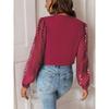 Women's Fashion Casual Solid Color Print Spring Autumn Long Sleeve V-Neck Bodysuits