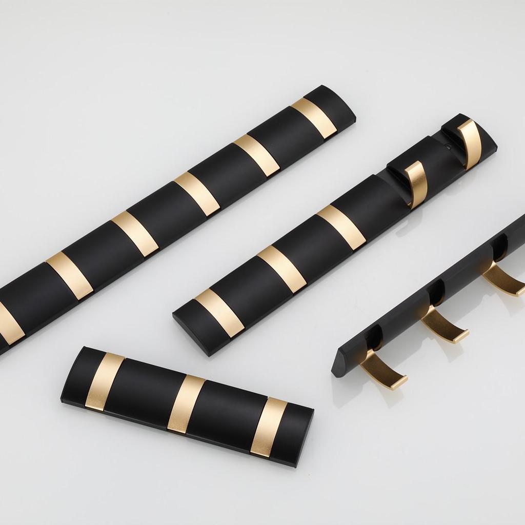 Wall-Mounted Folding Hook for Bathroom, Kitchen, Living Room, Wardrobe - 1 To 6 Row Hooks for Coats, Hats, and Clothes.