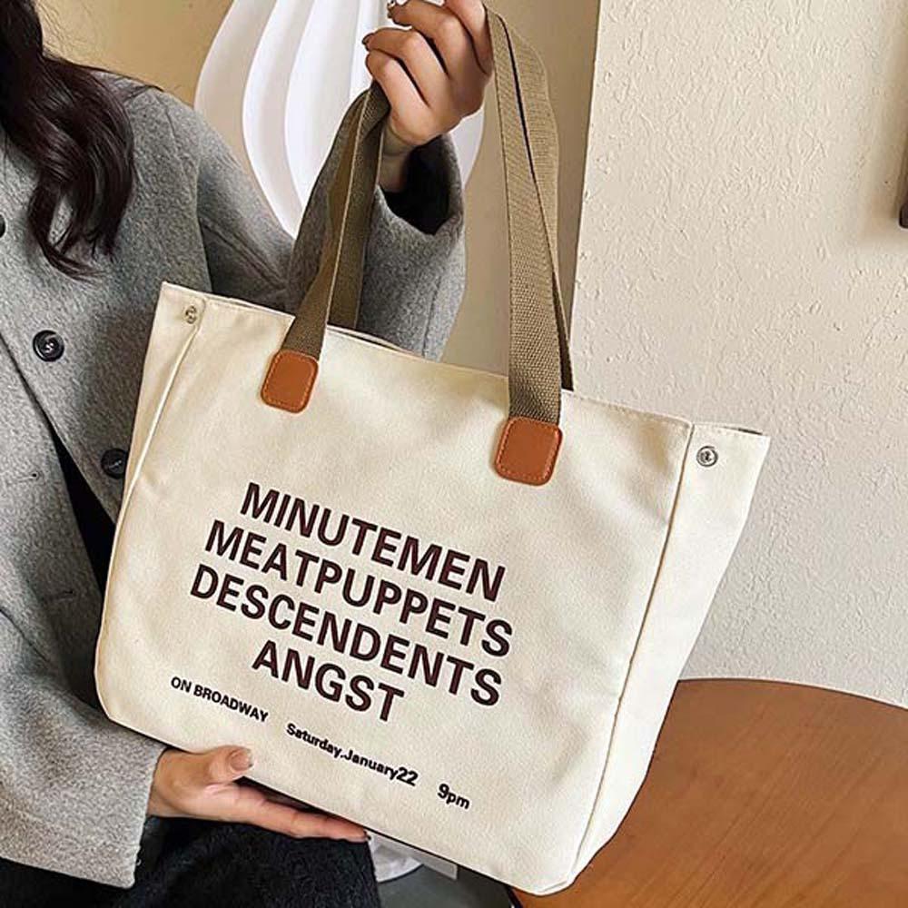 

Casual Large Capacity Tote Bag Magnetic Button Versatile Commuting Handbag School чорний