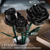 12Pcs Black Rose Building Blocks Toys Model Flowers Bricks Toy Sets Desktop Ornament Valentine'S Day Christmas Gifts
