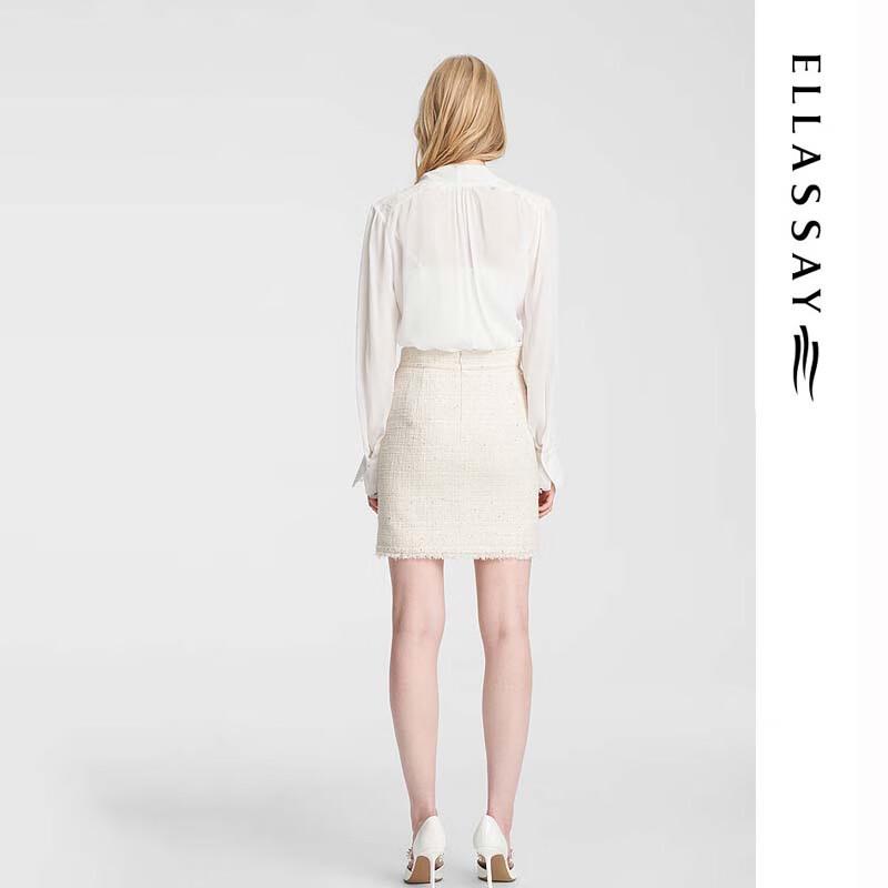 ELLASSAY Women's Mulberry Silk V-Neck Flared Sleeve Blouse