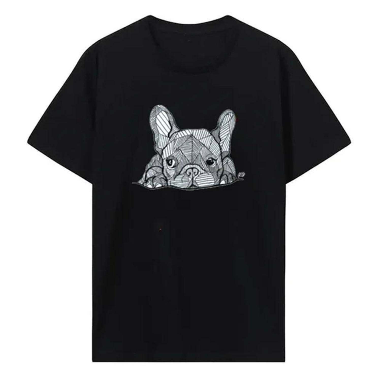 

Women Clothing Tee Shirt Femme Brand French Bulldog Puppy O-neck T-Shirt Boys Animal Print Shirt Sweat Shirt Men T Shirts 72805 XXXXXL чорний