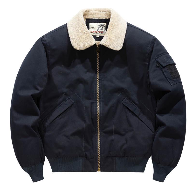 

Men s Winter Velvet-Lined Warm Jacket - Trendy, Loose-Fit, Plus Size Workwear (CA627) M чорний/синій