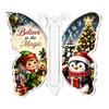 Christmas Keepsake for Money Cash Gift Ornament, 2D Acrylic Butterfly Holder Unique Family Ornament with Clear Compartment Trees, Windows, Doors
