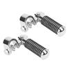 Pair of Motorcycle Foot Pegs Clamp Footrest Mount for 1in Engine Crash Bar Guard Argent