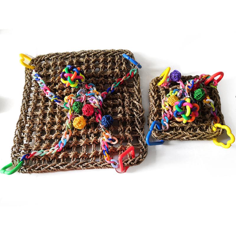 Parrot Colorful Climbing Net Hanging Swings Pet Hammock Toys Bird Supplies Bird Cage Accessories