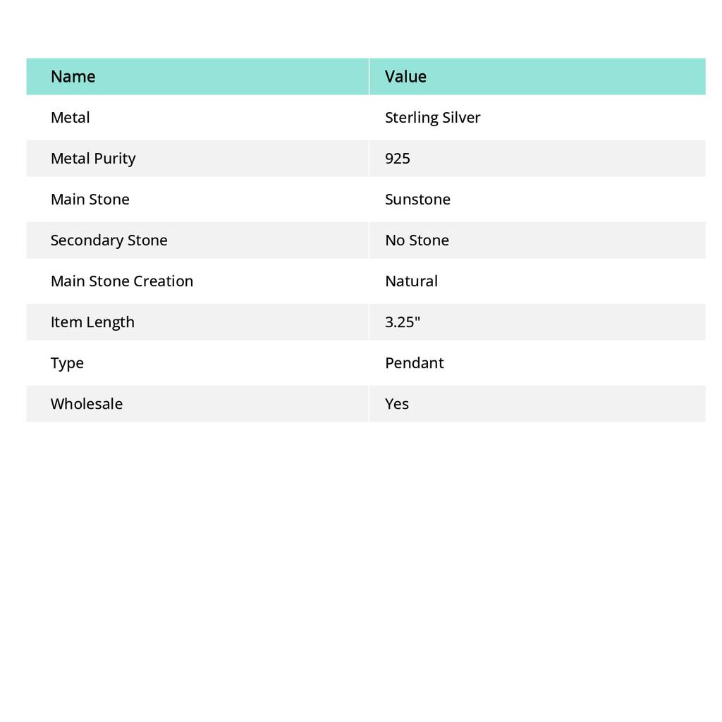 Natural Sunstone In Lolite Gemstone 925 Sterling Silver Pendant 2.75" S3C45