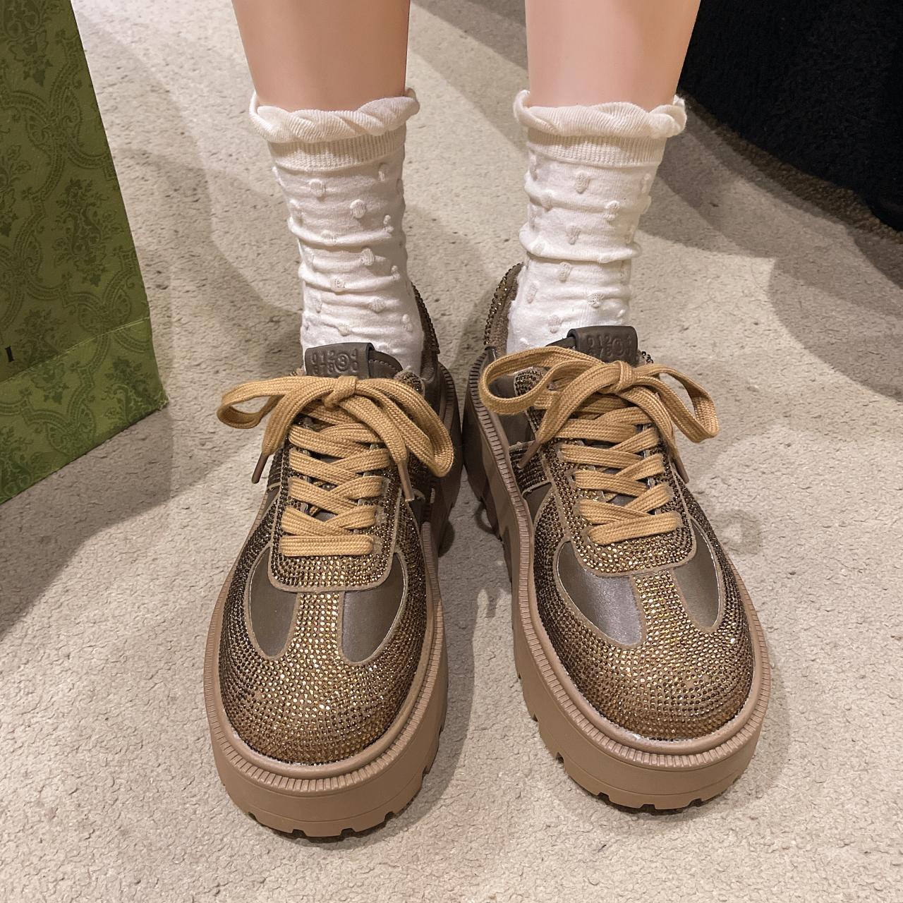 

Thick-soled Anti-collision Toe Women s Full Diamond Casual Sports Shoes Handmade Training Luxury Shoes Winter Sneakers Women 35