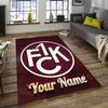 1.FC Kaiserslautern Design Area Rug Personalized Name- Non-Slip, Soft & Cozy Floor Mat for Living Room, Office - Indoor/Outdoor Carpet