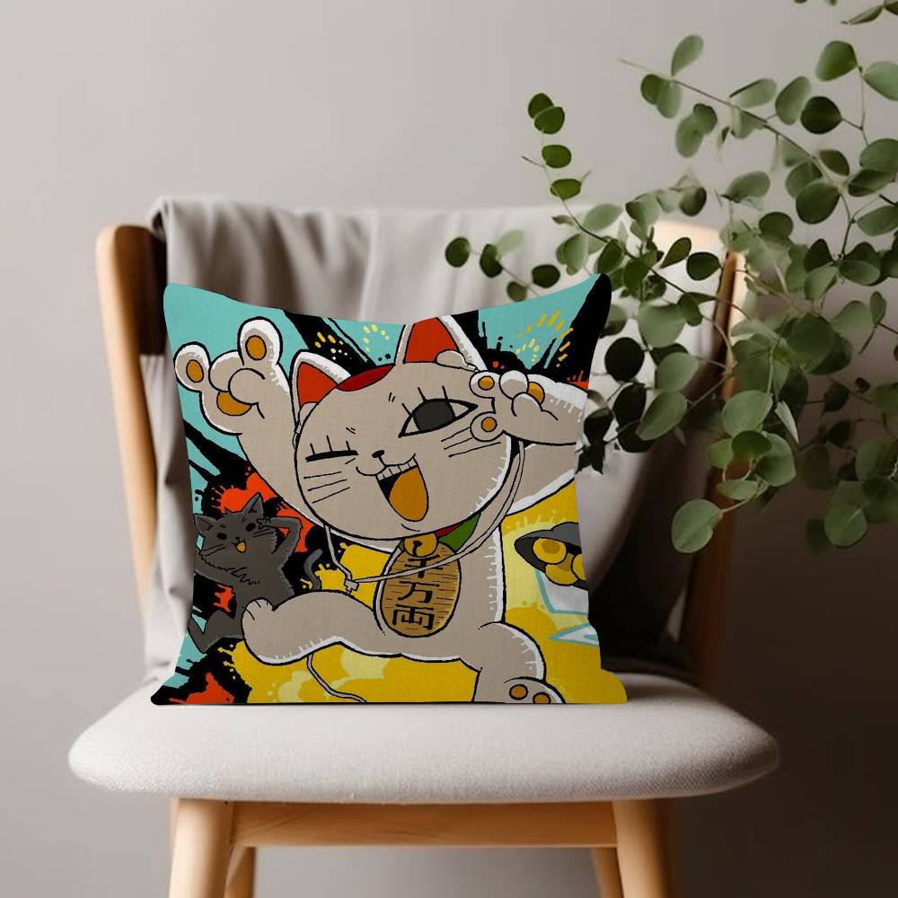 Manga anime TTurbo Granny cat couple Comfortable soft Pillow Case for Sofa cartoon kawaii Living Room Home office Decor Covers
