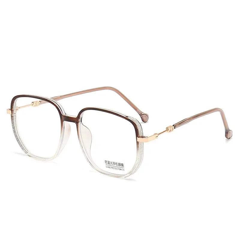 Vintage Square Metal Glitter Frame Reading Glasses Gafas Women Fashion Optical Eyewear Anti-blue Light Presbyopic Eyeglasses