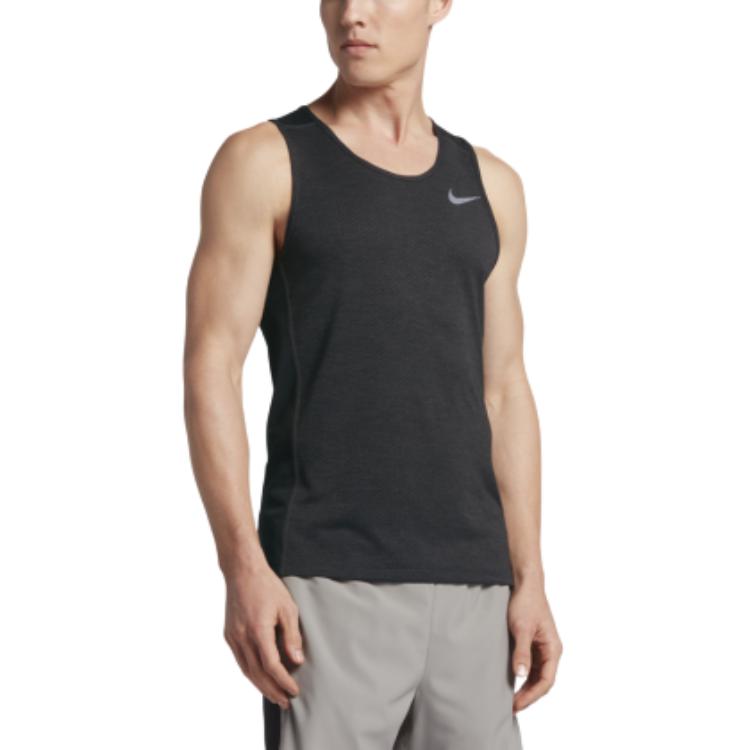 Nike Logo Print Rundhals Sport-Tanktop Herren Oberteile Schwarz 834239-014