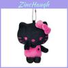 Entzückender 50. Jubiläum Hello Kitty Plüschtier Taschenanhänger im Schwarz-Rosa Design