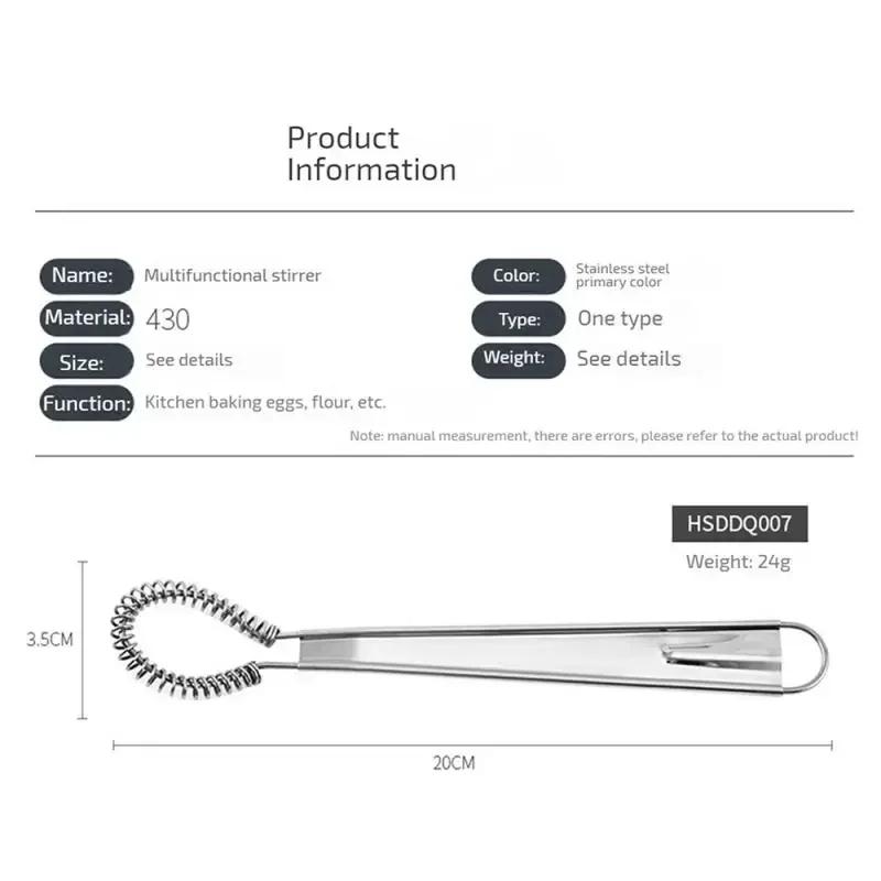 Stainless Steel Whisk Spring Hand Mixer Spoon Kitchen Eggs Sauces Honey Cream Mixing Kitchen Gadgets Cooking Tools