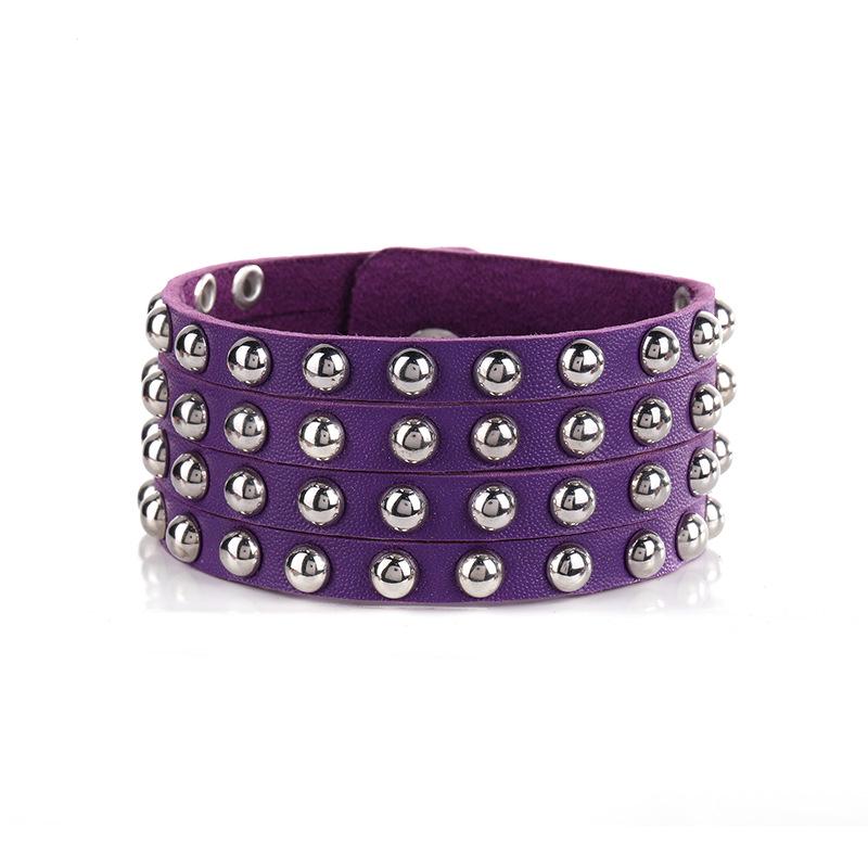 Cross-border Punk Rock Leather Cable Knit Bracelet