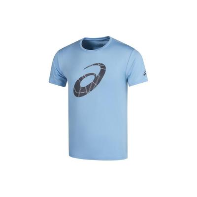 Logo Round Neck Breathable Sports Short Sleeve T-Shirt Men Tops Blue 2031D850-402