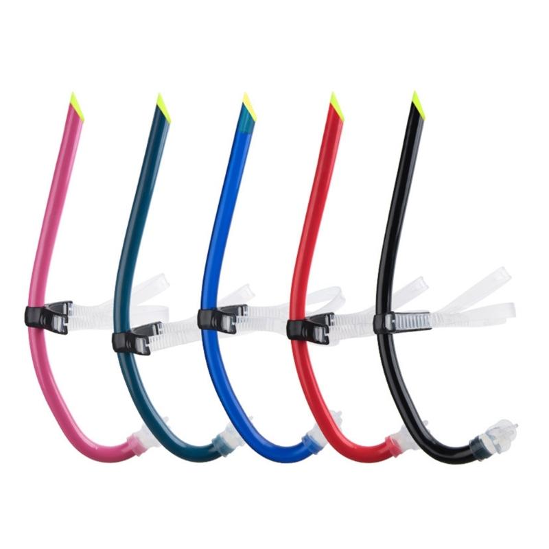 Training Headstrap Support Dry Top Snorkel Tube Comfortable Mouthpiece One-Way Purge Valves for Pool Open Water Swimming