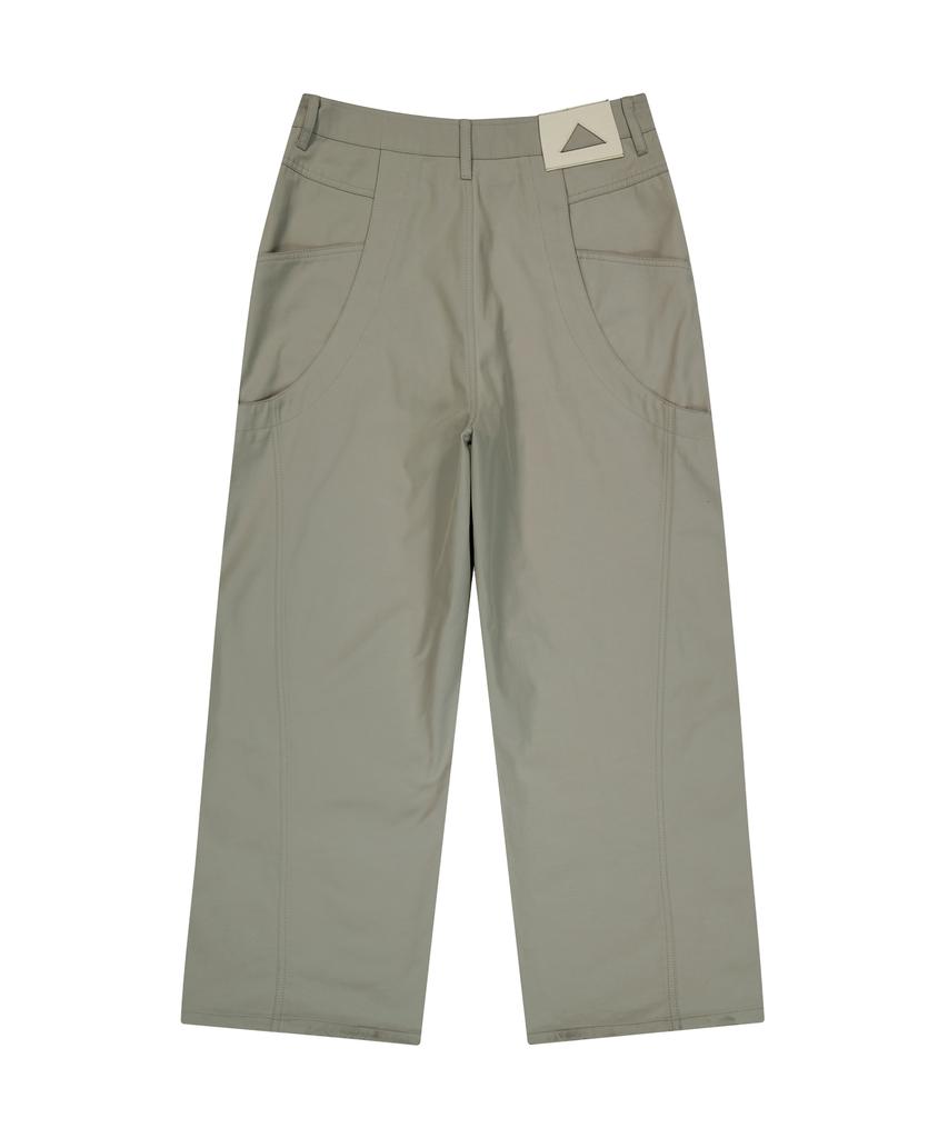UNGIMMICK Curved Seam Pants (Beige)