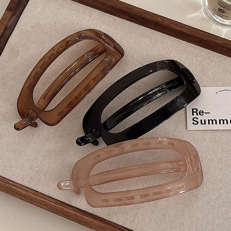 Vintage Solid Hollow Oval Simple Twist Hair Clips For Women Temperament Hair Ornament Headband Hairpin Fashion Hair Accessories