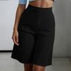 Women's High Waist Elastic Waistband Wide Leg Casual Shorts with Pockets Loose Fit Comfortable Summer Bottoms