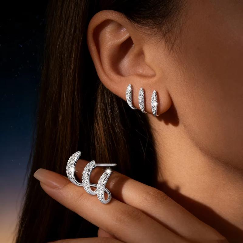 1 Set Metal Circle Drop Small Earrings For Women Trend Pendant Piercing Earrings Set Jewelry Gifts