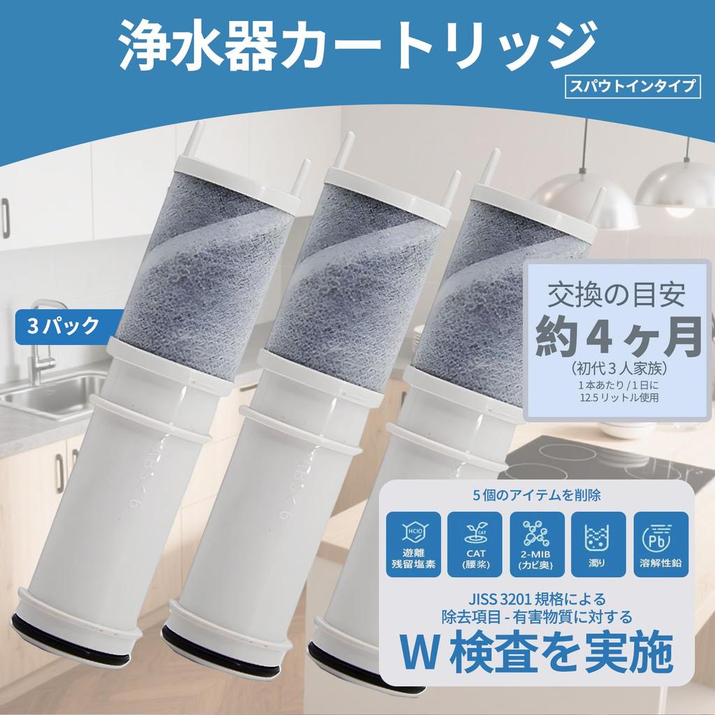 Replacement Filter Cartridges for Water Compatible with Cartridge Mixer SEPZS2103PC of Purifiers, Taps, High-Performance, (Set 3)