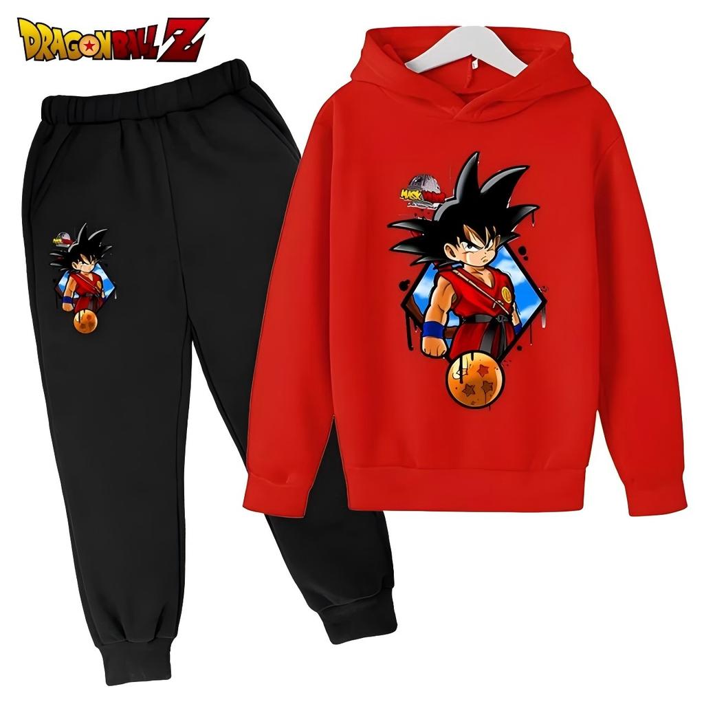 2026 Boys and Girls Seven Hoodie Kids Cartoon Goku Sweatshirt Children's Simple Fashion Top Boys and Girls Clothing Dragon Ball