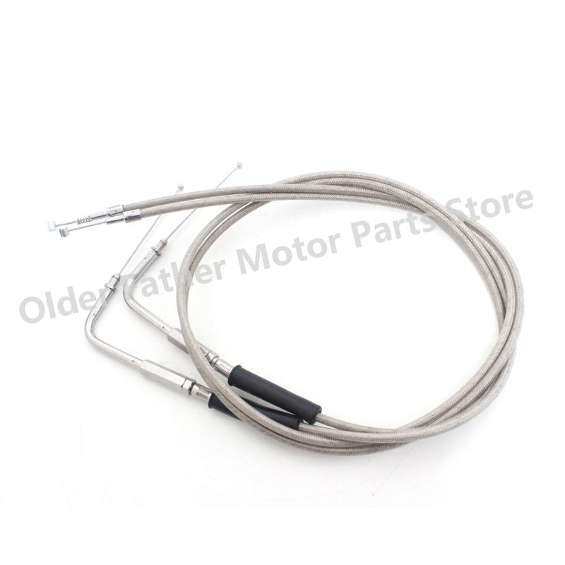 90cm/110cm/130cm Throttle Line Motorcycle Steel Wire Throttle Cable For Harley Sportster XL883 XL1200 Dyna Softail Electra Glide
