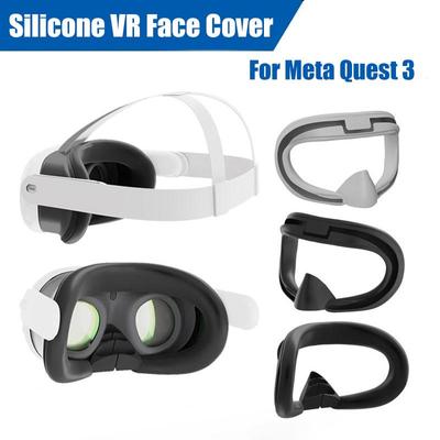 Capa facial para Meta Quest 3 Substituição VR Headset Capa protetora facial Máscara de olhos blackout para Quest 3 Almofadas de capa de silicone