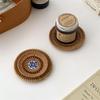 Rattan Coaster Creative Placemat Handmade Table Mat Heat Insulating Tablemat Tea Coffee Cup Pad Non-Slip Mat Round Coasters