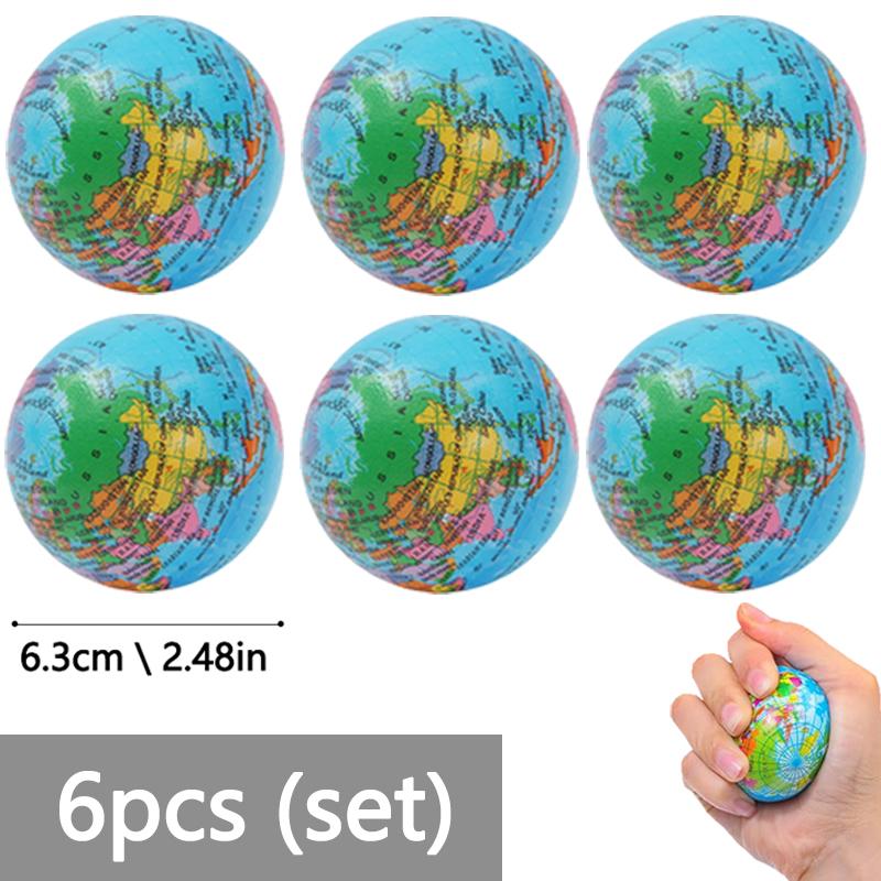 Toys Educational Mini World Earth Stress Balls Toy Foam Planet PU Globe Squeezable Balls Finger Exercise Stress Relief Children