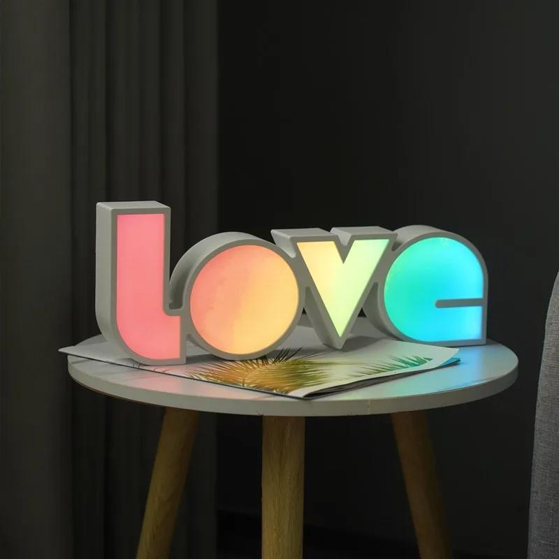 Light Modeling Creative Decorative Light Proposal Confessions Holiday Arrangement English LOVE Letter LED Light Party Decoration