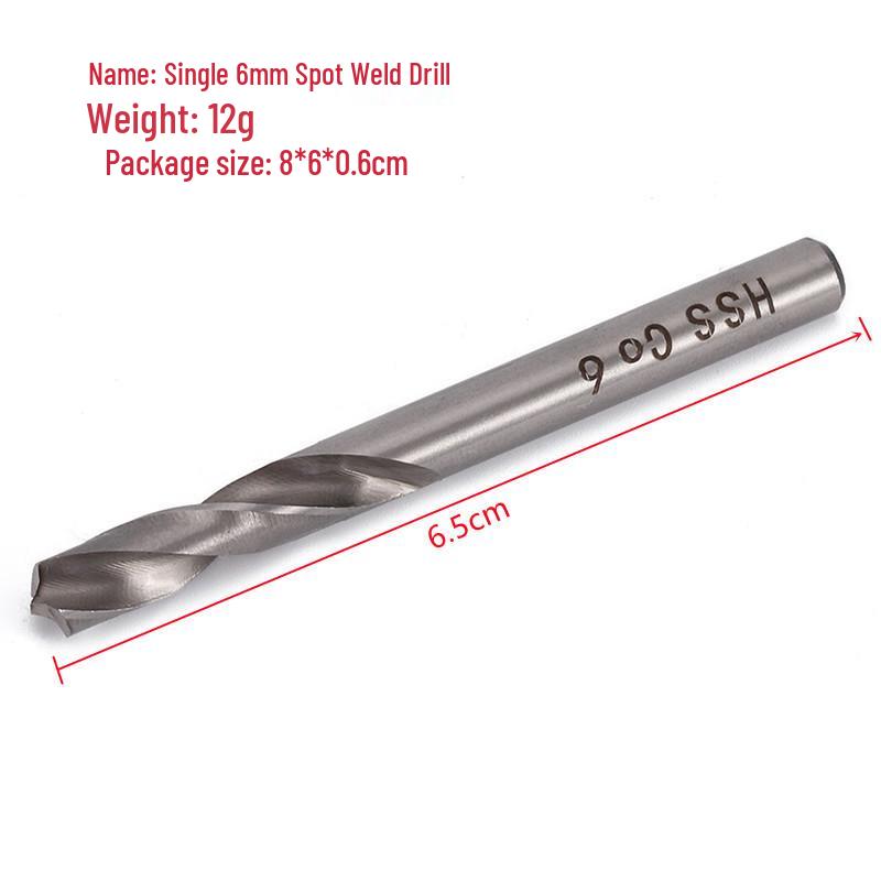 2-Piece HSSCO/M35 Cobalt Spot Weld Drill Bit Set, 6mm & 8mm for Weld Scar Removal.