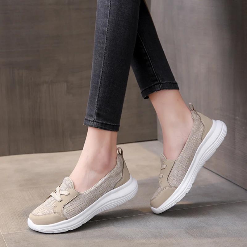 Fashion Shallow Mouth Versatile Women's Shoes 2024 Autumn New Low Top Flat Bottom Walking Casual Vulcanized Women's Shoes Zapatos Mujer