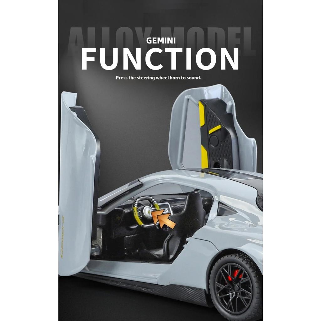 1/24 Koenigsegg Gemera GT Sports Car Alloy Diecast Model Collect Hobby Model Ornaments Gift for Friend Pull Back Toy New Style Sports Car