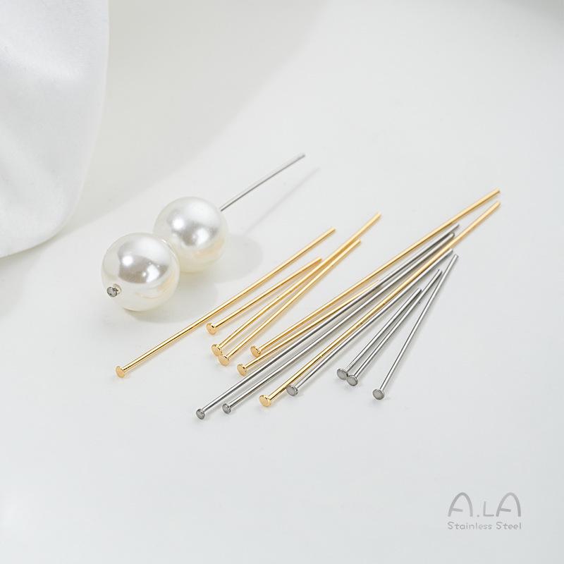 Non-Fading Titanium Steel T-Pins: Flat Head Stainless Steel for DIY Beading & Hanging Ornaments