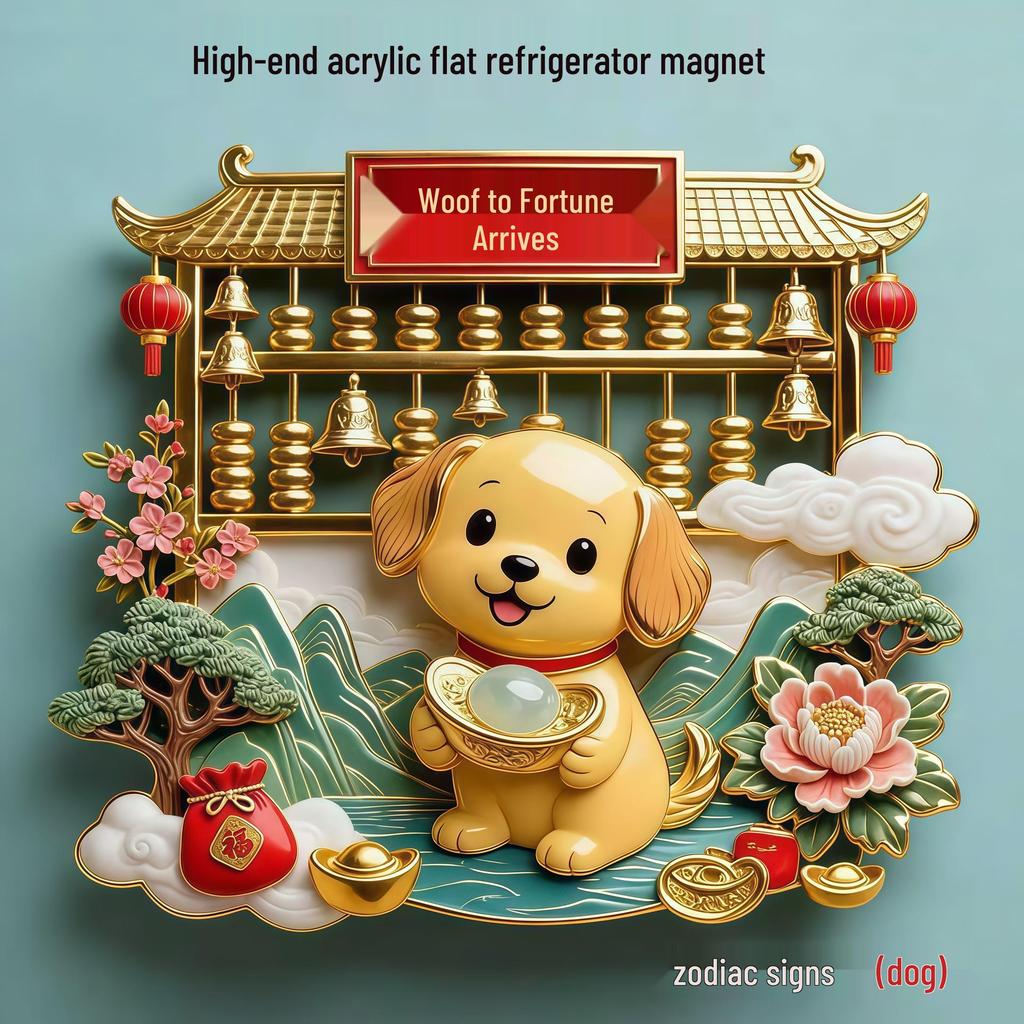 Chinese Zodiac Refrigerator Magnet - Creative Cultural Souvenir In National Chinese Style.