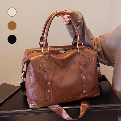 Retro Shoulder Bag Women's Portable Oblique Span Large-capacity Women's Bag Niche Premium Rivet Travel Bag Women Go Out Lightweight