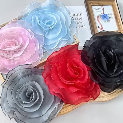 1pc 3D Solid Color Flower Applique, DIY Sew-On Embellishment for Dresses and Crafts