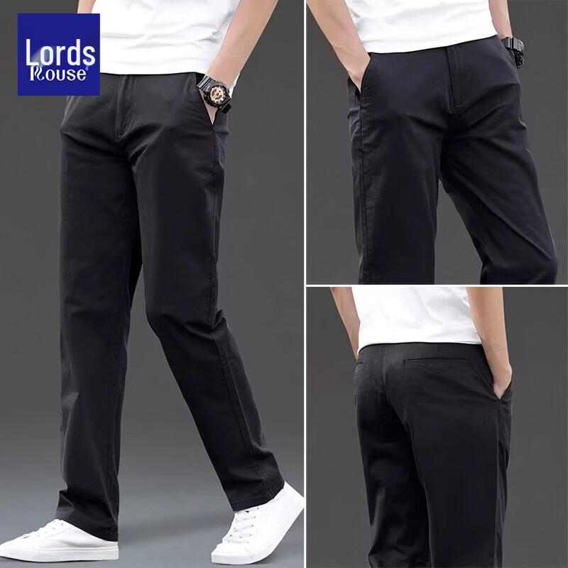 Luotz Men s Premium Cotton Loose Straight-Leg Summer Casual Business Trousers 33
